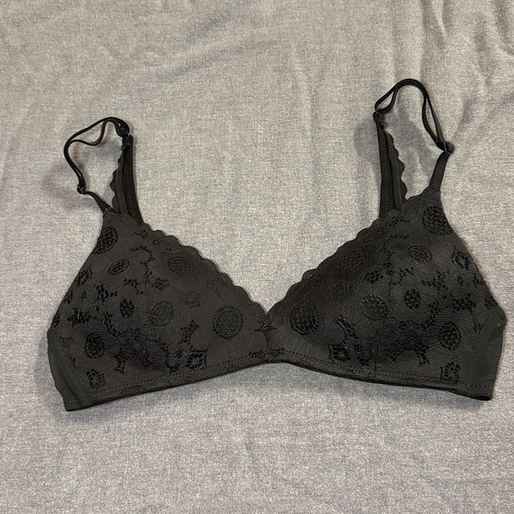 Aerie Black Bralette with Lace Detail